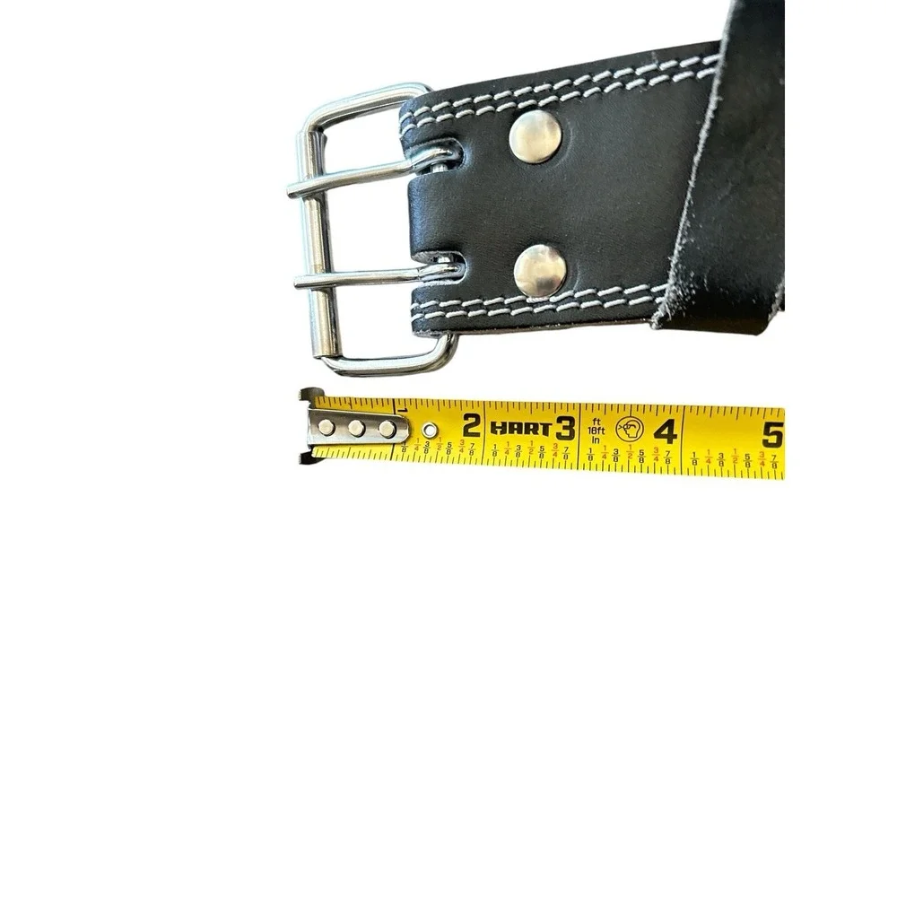Harbinger Black Leather Weight/Power Lifting Padded Belt Size L Double Prong